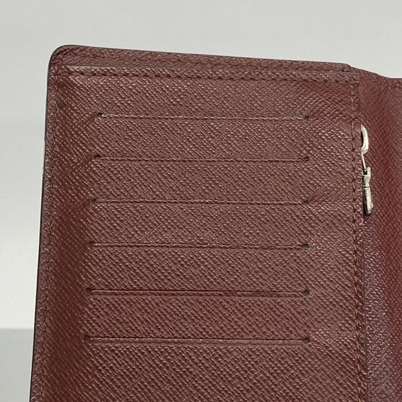 Louis Vuitton Long Wallet Epi Portefeuille Brazza M60614 Bordeaux Men's - Picture 9 of 10